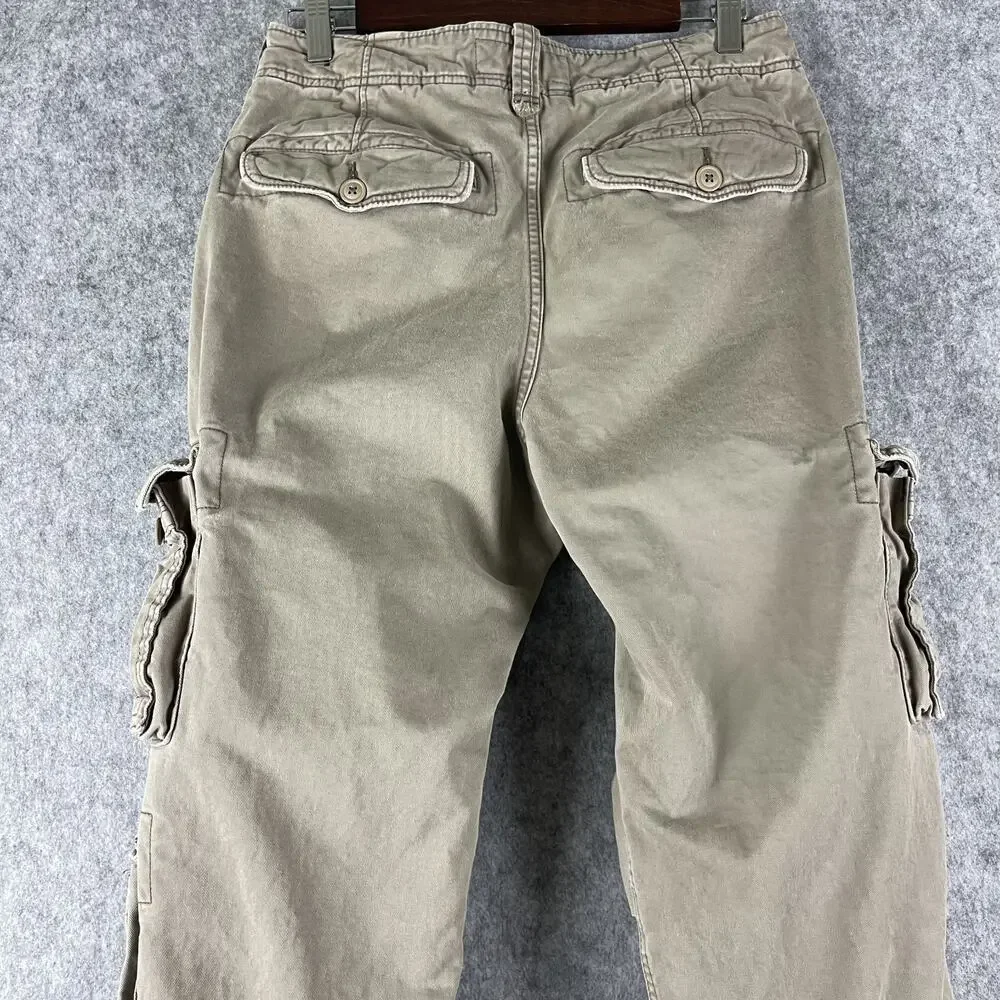 VTG Abercrombie Fitch Cargo Pants Mens 28x27 Beige Loose Paratrooper Y2K Utility